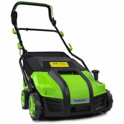 Scarificateur électrique 1800W 40cm 2 Rouleaus Scarificateur Et Ventilateur Grand Bac De Ramassage 55l Réglage Central émousseur Gazon - De BRAST -Scarificateur Soldes Boutique 18316306 5