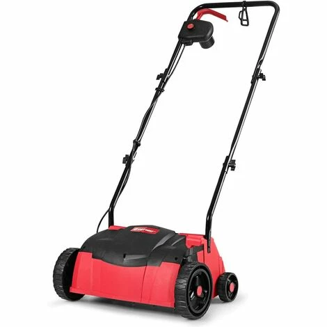 GOPLUS Scarificateur Electrique 1400W, Largeur De Travail 32 CM, Profondeur De Travail à 4 Niveaux Avec Guidon Ergonomique Pliable, Bac De Ramassage 30L, 2 En 1 Aérateur Et Démousseur Pelouse (Rouge) 3 GOPLUS Scarificateur Electrique 1400W, Largeur De Travail 32 CM, Profondeur De Travail à 4 Niveaux Avec Guidon Ergonomique Pliable, Bac De Ramassage 30L, 2 En 1 Aérateur Et Démousseur Pelouse (Rouge) – Image 3