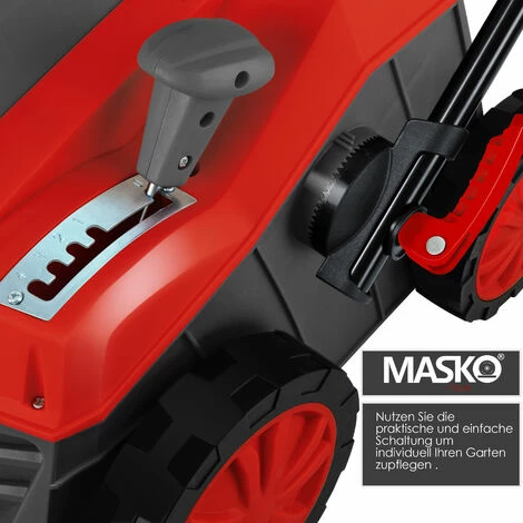 MASKO® - Scarificateur électrique 2 en 1 Aérateur De Gazon 1 800 watts Largeur De Travail 40 cm Bac De Ramassage 55 L Incluant Rouleau De Ventilation Aérateur Démousseur, Profondeur De Travail Réglable Sur 5 niveaux, Guidon Réglable, Rouge 3 MASKO® - Scarificateur électrique 2 en 1 Aérateur De Gazon 1 800 watts Largeur De Travail 40 cm Bac De Ramassage 55 L Incluant Rouleau De Ventilation Aérateur Démousseur, Profondeur De Travail Réglable Sur 5 niveaux, Guidon Réglable, Rouge – Image 3